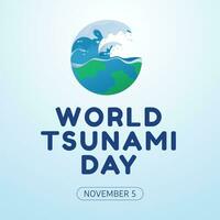 World Tsunami Day design template good for celebration usage. tsunami vector illustration. tsunami wave illustration. flat design. vector eps 10.