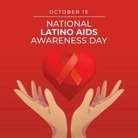 National Latino AIDS Awareness Day design template good for celebration usage. red ribbon design template. flat ribbon design. vector eps 10.