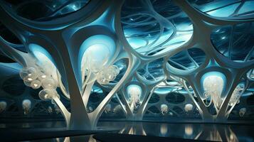 wallpaper futuristic organic structure ai generated photo