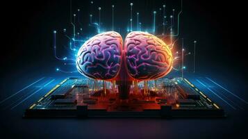 intelligence human brain electronic ai generated photo
