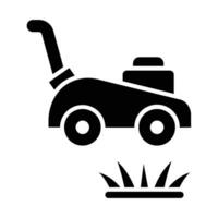 Lawn Mower Vector Glyph Icon For Personal And Commercial Use.