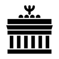 Brandenburg Gate Vector Glyph Icon For Personal And Commercial Use.