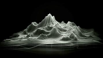 3d wireframe landscape topographic ai generated photo