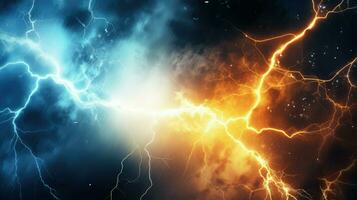 energy lightning collision powerful ai generated photo