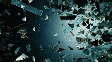 explosion scattered glass shatters ai generated photo