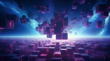 digital voxel artificial cubes ai generated photo