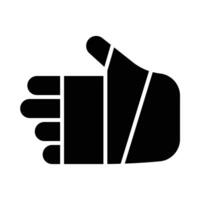 Broken Hand Vector Glyph Icon For Personal And Commercial Use.