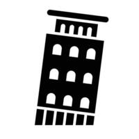 Leaning Tower Of Pisa Vector Glyph Icon For Personal And Commercial Use.