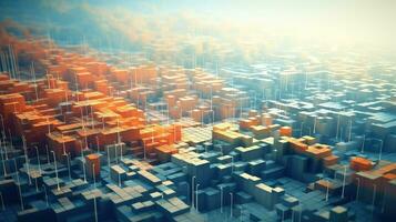 background voxel data flow ai generated photo