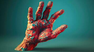 technology voxel human hand ai generated photo