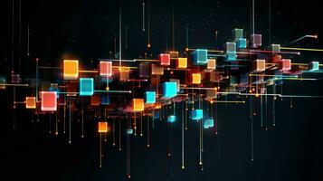 background voxel data flow ai generated photo