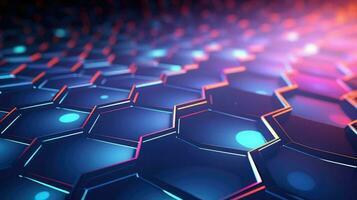 technology hexagon grid network ai generated photo