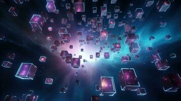 abstract voxel artificial cubes ai generated photo