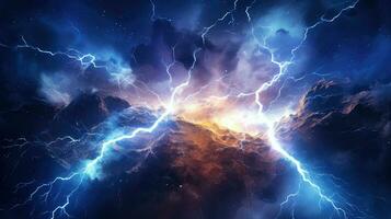 effect lightning collision powerful ai generated photo