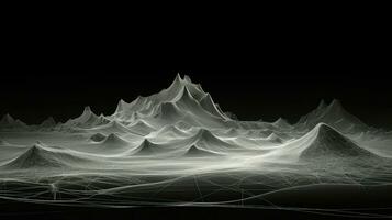 tech wireframe landscape topographic ai generated photo