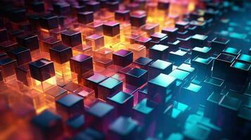 technology voxel nano structure ai generated photo