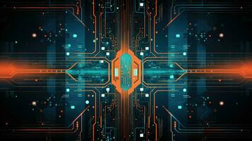 tech technology circuit lines ai generated photo