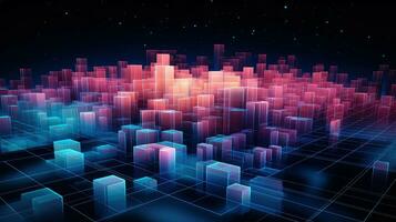 abstract voxel data flow ai generated photo