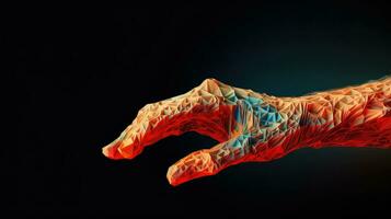 render voxel human hand ai generated photo