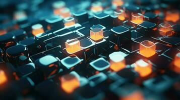 technology voxel nano structure ai generated photo