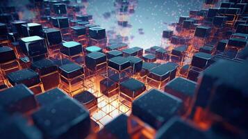 technology voxel nano structure ai generated photo