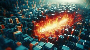 background voxel nano structure ai generated photo