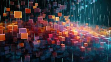 wave voxel data flow ai generated photo