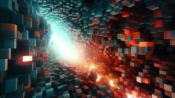 digital voxel artificial cubes ai generated photo