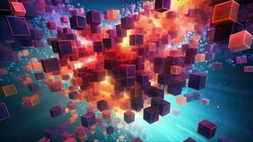 digital voxel artificial cubes ai generated photo