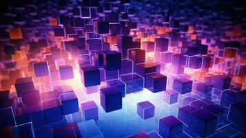 abstract voxel artificial cubes ai generated photo
