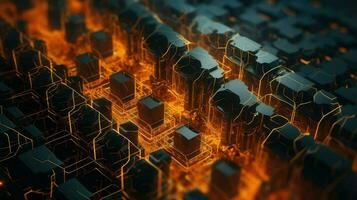 background voxel nano structure ai generated photo