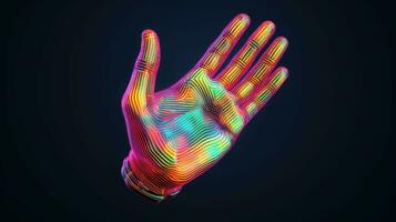 render voxel human hand ai generated photo