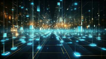 system digital data flow ai generated photo