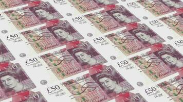 50 British Pounds Banknotes 4K Loop video