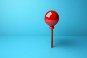 Red map pointer against a blue background, offering copy space AI Generated photo