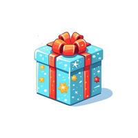 christmas holiday decoration gift isolated illustration background box gold generative Ai. photo