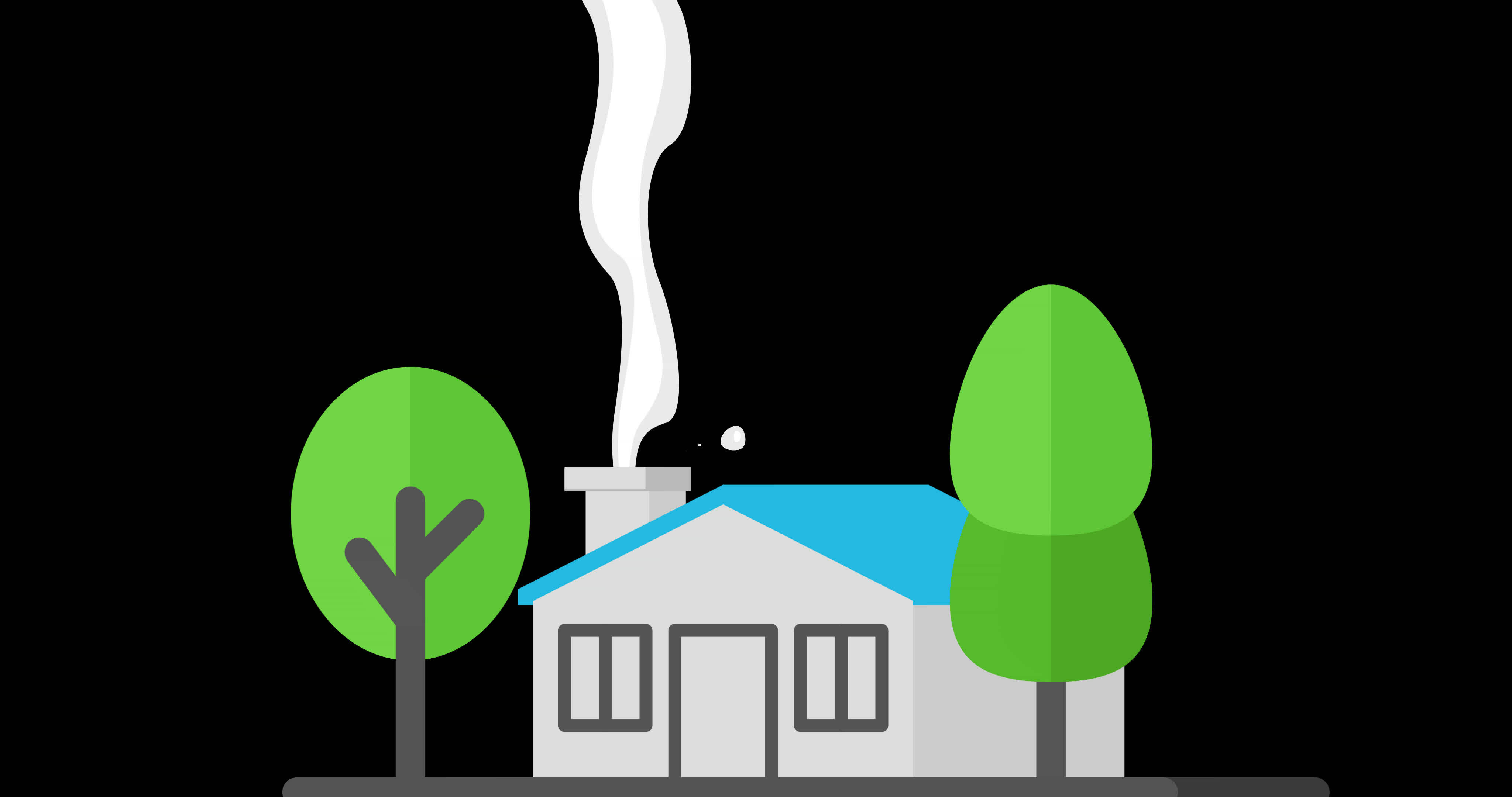 2 d animation of smoke coming out of a house chimney 29598149 Stock