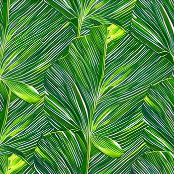 Background of green plantain leaves. Background texture pattern. The image was created using generative AI. photo