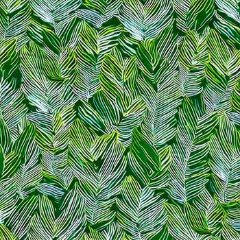 Background of green plantain leaves. Background texture pattern. The image was created using generative AI. photo
