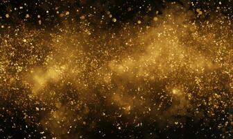 AI Generative. A cascade of golden glitter. Created with AI photo