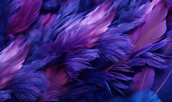 Premium AI Image  Feathers soft background Purple bird feathers For banner  postcard book illustration card Created with generative AI tools