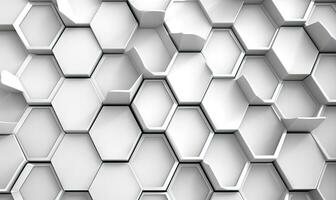 Abstract geometric wallpaper. Textured hexagon white banner. For banner, postcard, book illustration. Created with generative AI tools photo