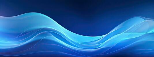 Abstract blue wave wallpaper. Created with generative AI tools photo