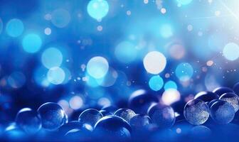 gotas de agua en azul superficie. Rocío en metal fondo de pantalla. para bandera, tarjeta postal, libro ilustración. creado con generativo ai herramientas foto