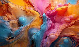 Multi colored watercolor pattern. Texture of spreading out paint. For banner, postcard, book illustration. Created with generative AI tools photo