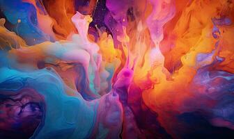 Multi colored watercolor pattern. Texture of spreading out paint. For banner, postcard, book illustration. Created with generative AI tools photo
