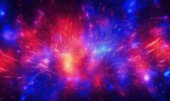 Light through space. Dark neon web background. For banner, postcard, book illustration. Created with generative AI tools photo