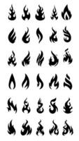 set of fire icons many variations vector