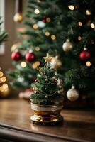 miniature Christmas tree AI Generative photo