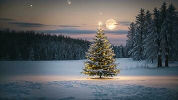 telefotográfico Navidad árbol ai generativo foto